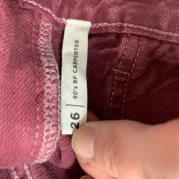 NEW Pacsun 90s BF Carpenter Jeans Burgundy Women's Size 26 - Picture 7 of 8